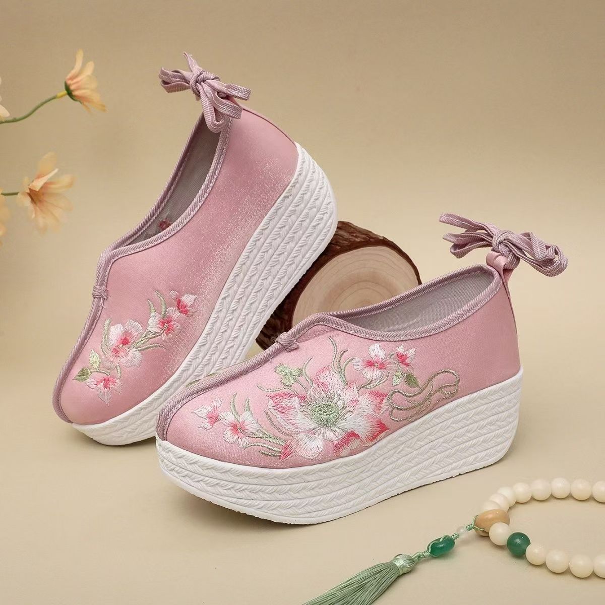 Embroidery Skirt - Zapatos de cuña de estilo étnico
