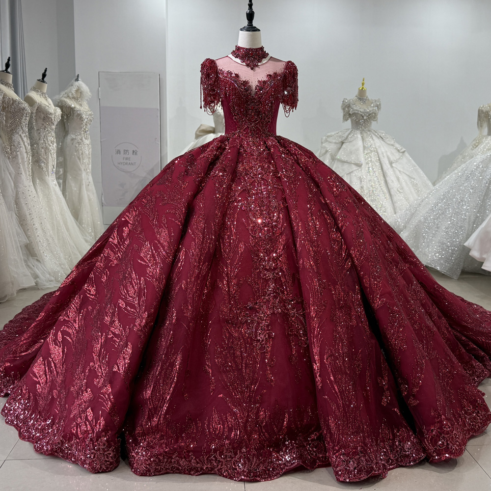 Embroidery Organza - Vestidos de Noche Largos Rojos de