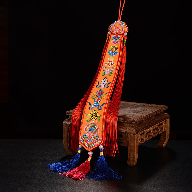 Embroidery Red - Banderas Tibetanas de Cinta, Hechas a