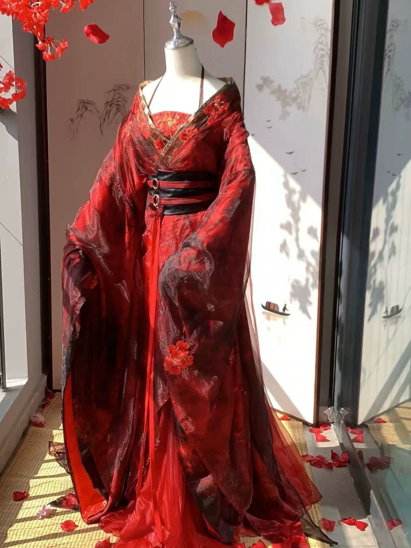 Embroidery Red - Nuevo Hanfu Rojo Datura para Mujer,