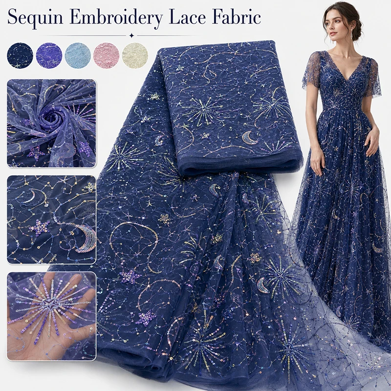 Embroidery Gradient - Tela de Tul Bordada con Lentejuelas