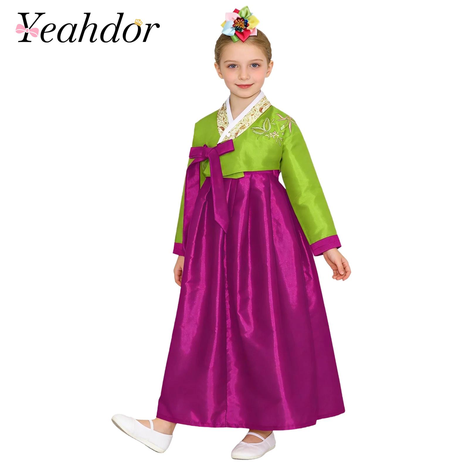 Embroidery Skirt - Conjunto de Hanbok coreano para niñas,