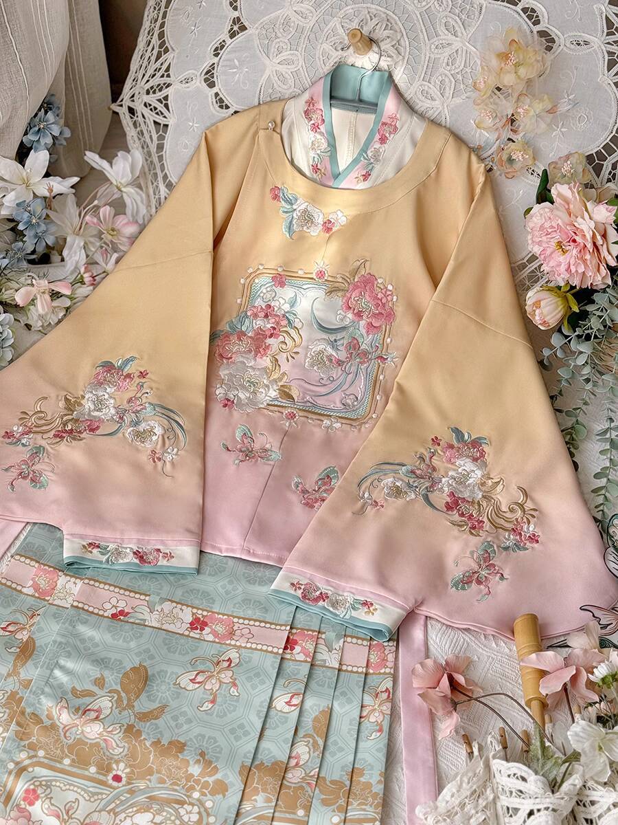 Embroidery Skirt - Nuevo Hanfu mujeres sistema Ming cuello