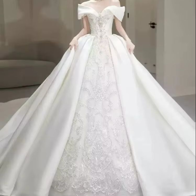 Embroidery Skirt - Vestidos de Novia Elegantes con Hombros