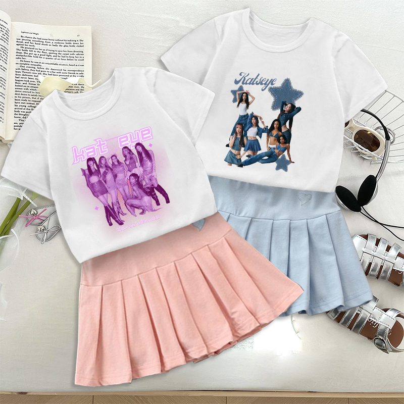 Moda K POP K-KATSEYE camiseta  - Embroidery Skirt reseña y precio