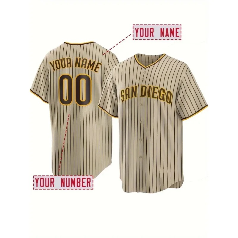 Camiseta de béisbol bordada co - Embroidery Names reseña y precio