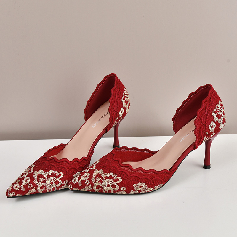 Zapatos de novia de tacón alto - Embroidery Red reseña y precio