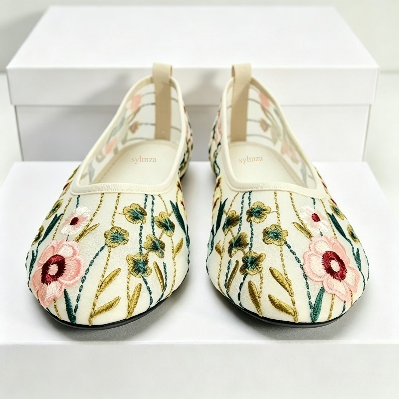 Zapatos planos de Ballet de ma - Embroidery Meaning reseña y precio