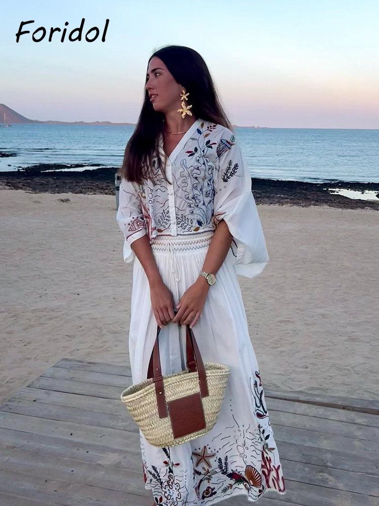Foridol-Conjunto de Falda larg - Embroidery Skirt reseña y precio