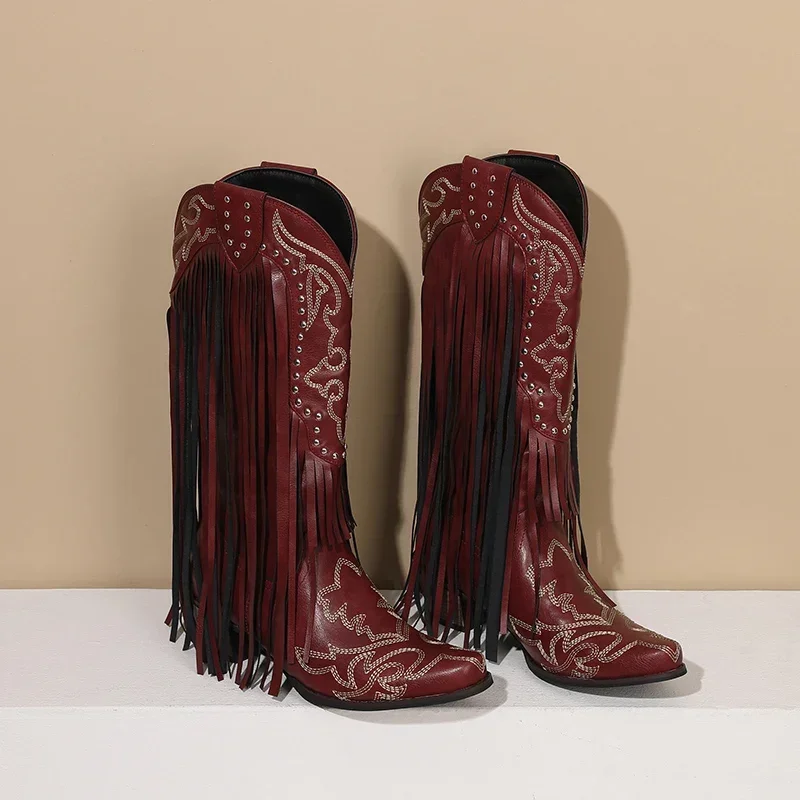 Botas occidentales de media pa - Embroidery Red reseña y precio
