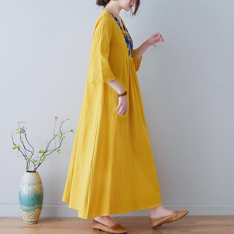 Nuevo Vestido Étnico Hoado con - Embroidery Skirt reseña y precio