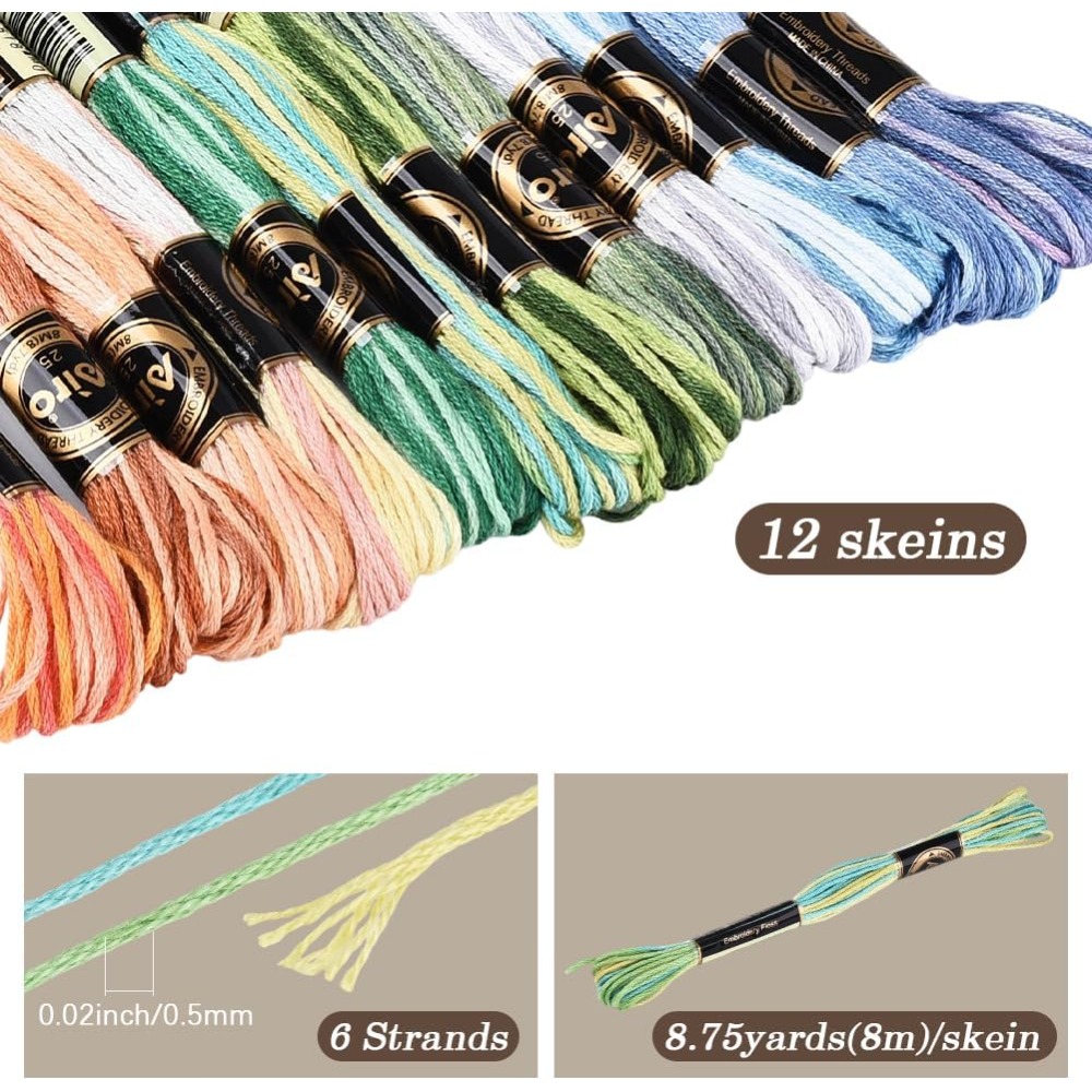 12 rollos de hilo de bordar de - Embroidery Gradient reseña y precio