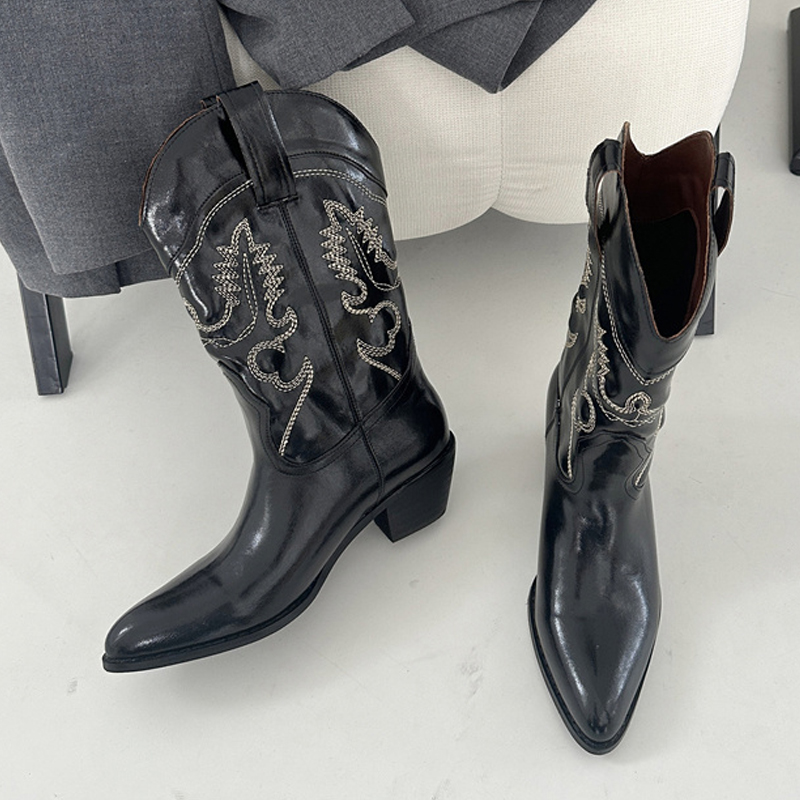 Botas occidentales de cuero ro - Embroidery Red reseña y precio