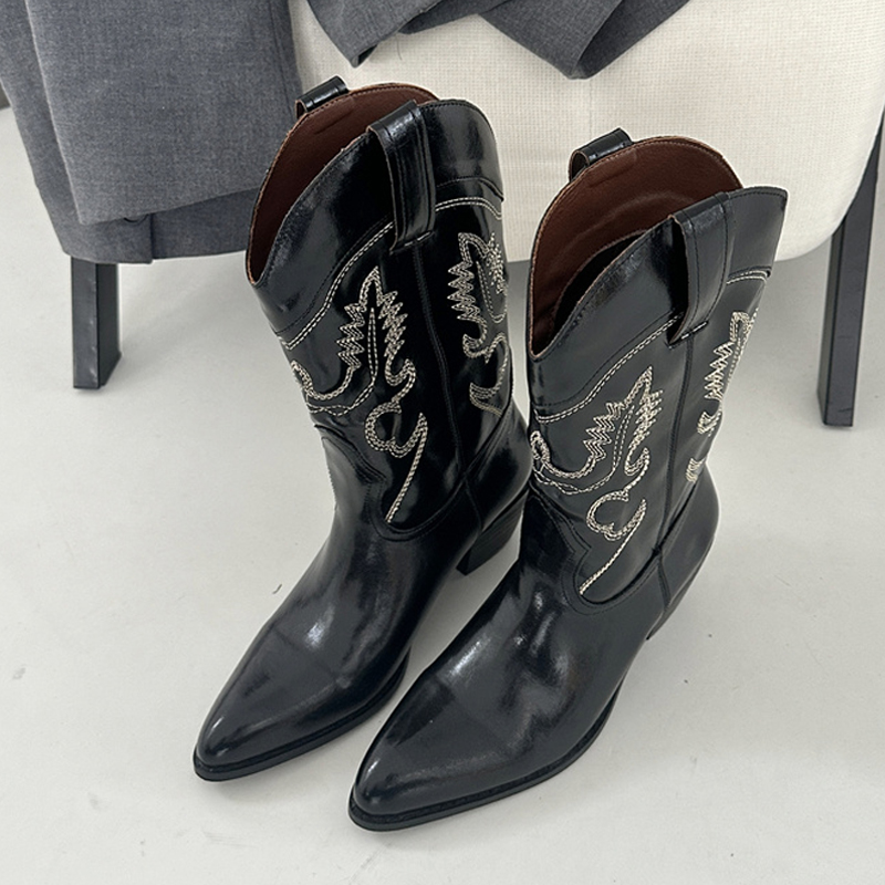 Botas occidentales de cuero ro - Embroidery Red reseña y precio