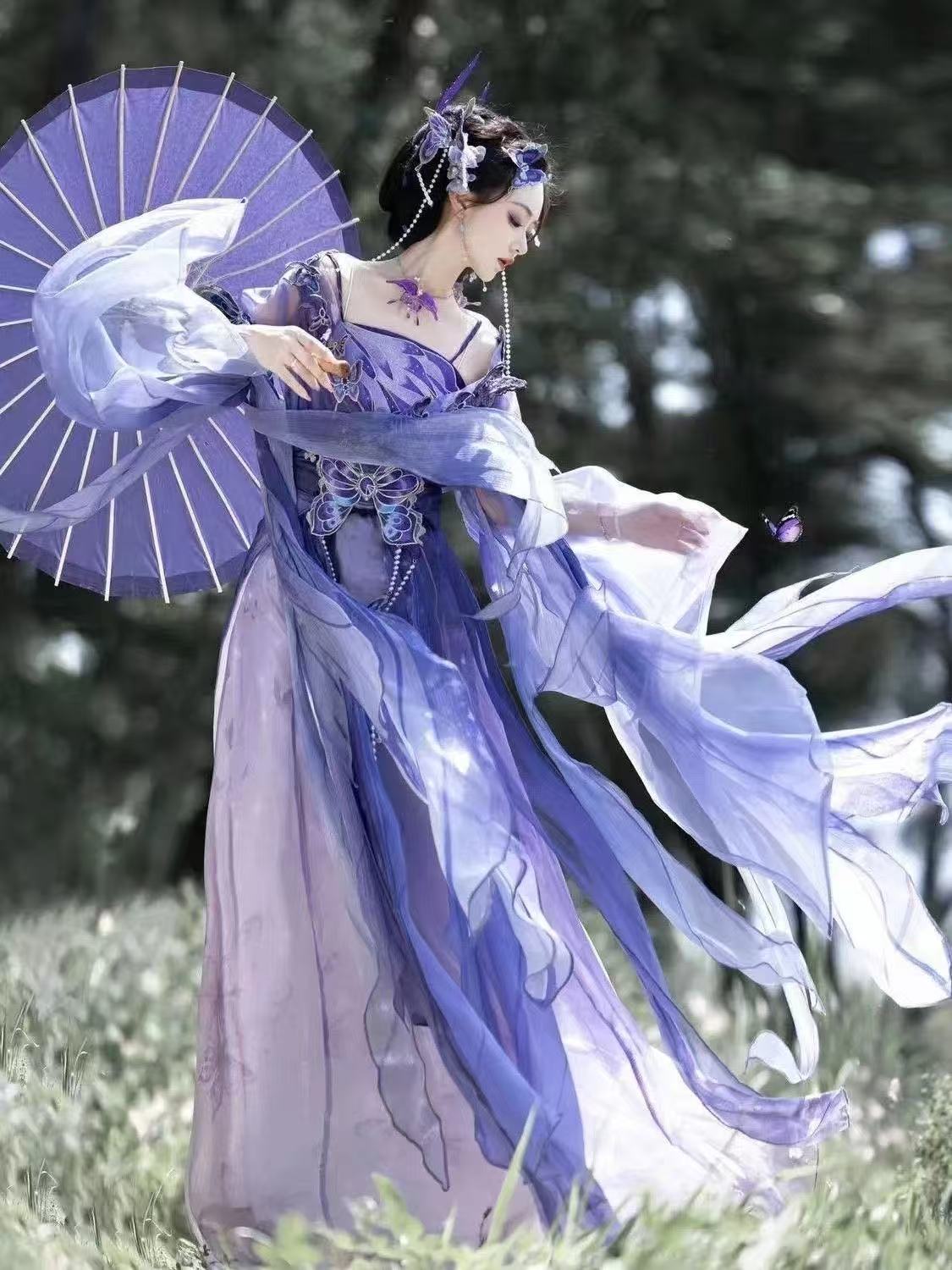 Hanfu Chino Original Morado pa - Embroidery Skirt reseña y precio