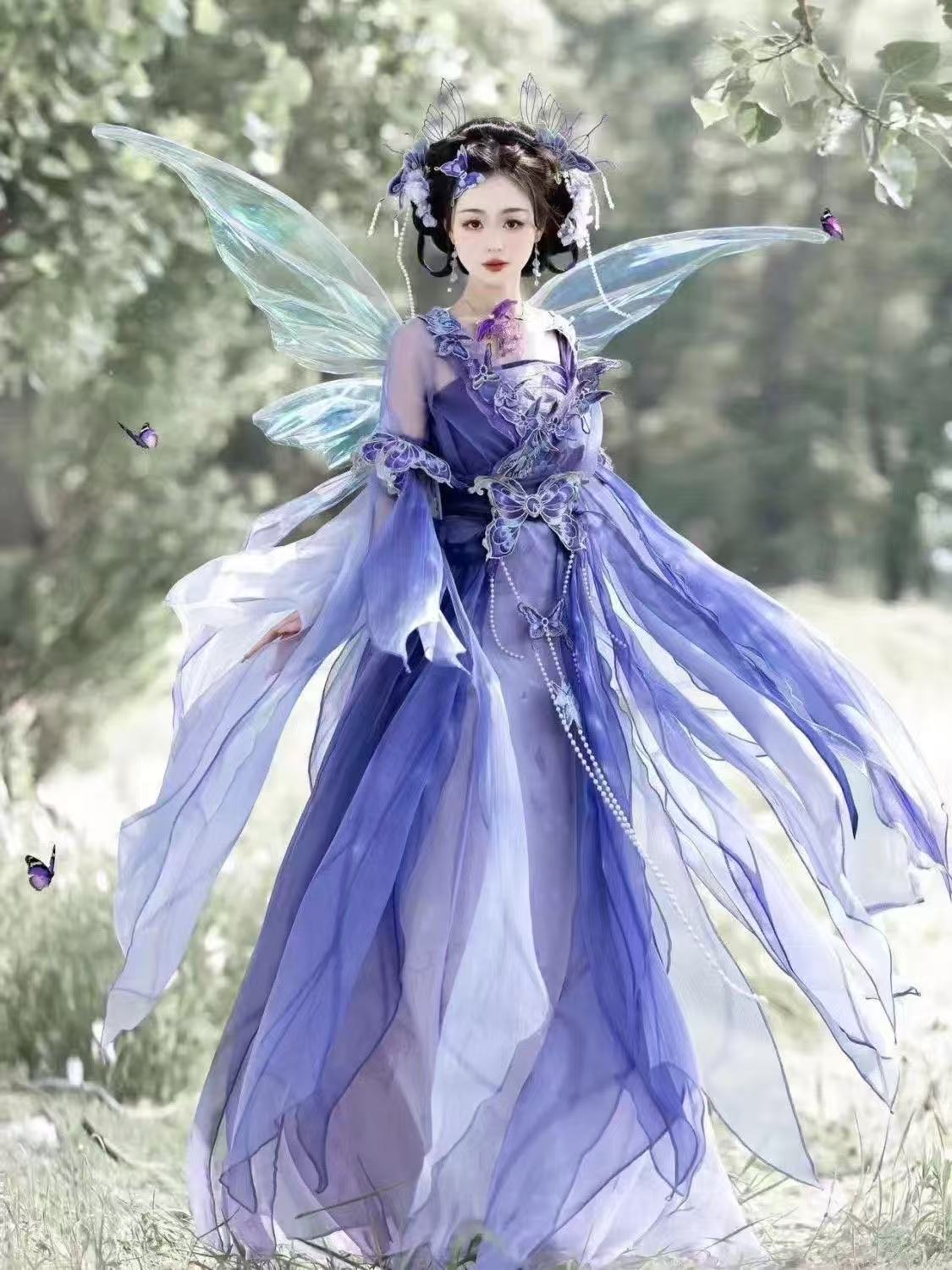 Hanfu Chino Original Morado pa - Embroidery Skirt reseña y precio