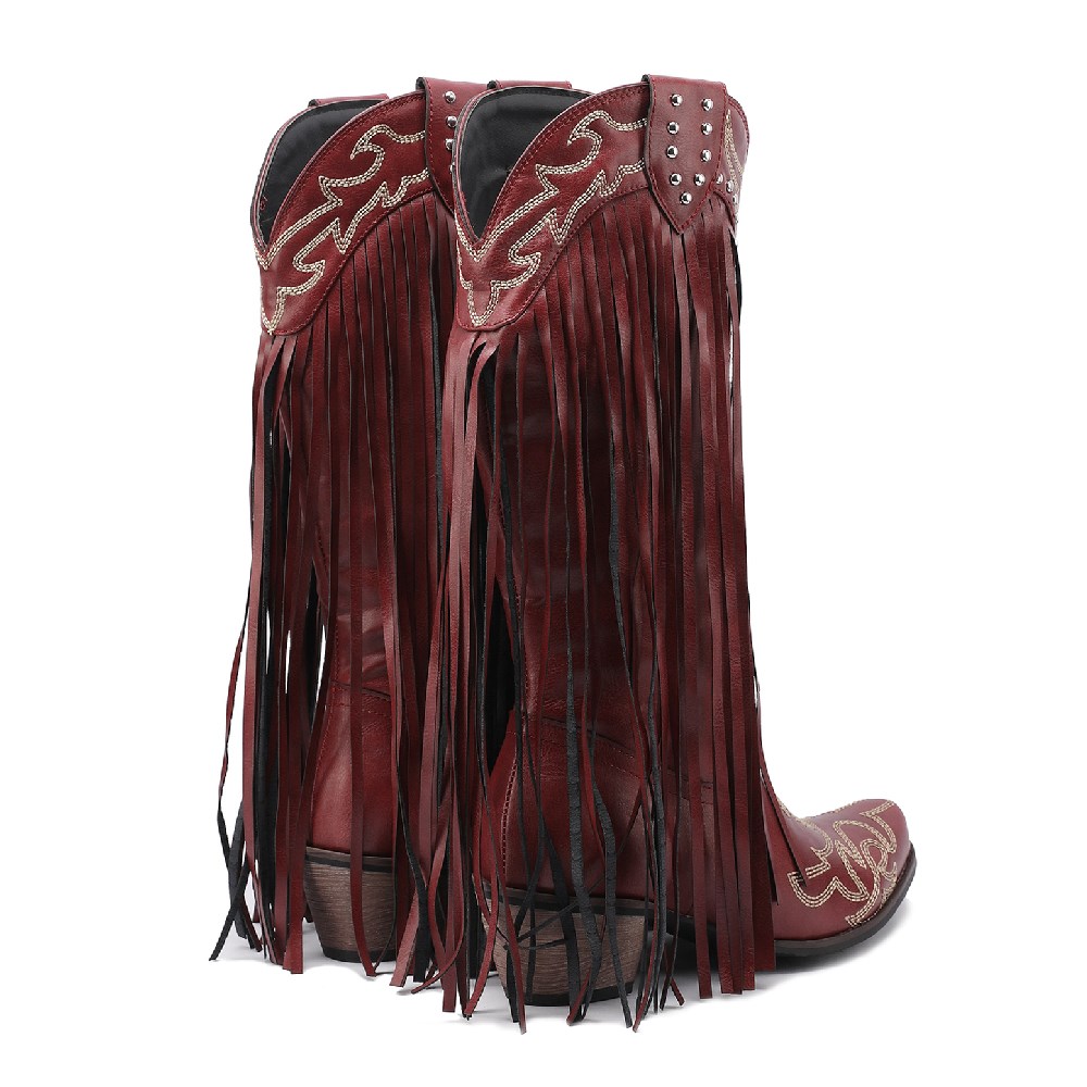 Botas de media pantorrilla de  - Embroidery Red reseña y precio