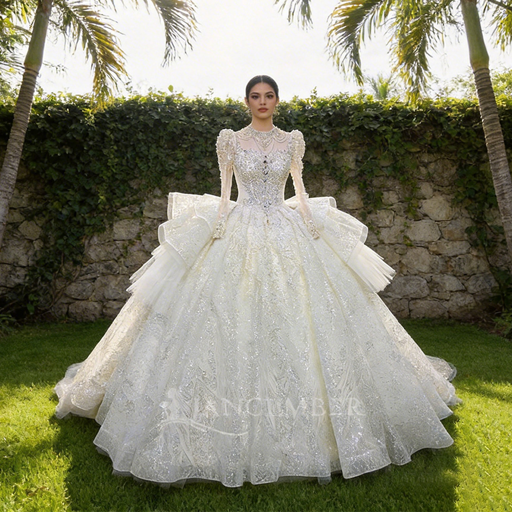 Vestido de novia elegante con  - Embroidery Organza reseña y precio
