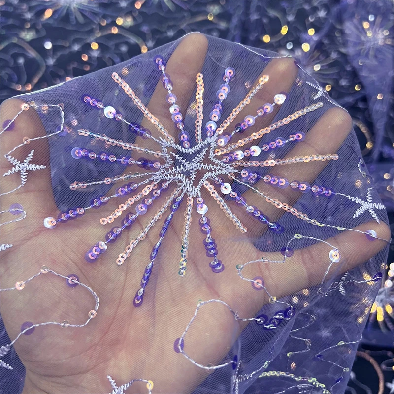 Tela de Tul Bordada con Lentej - Embroidery Gradient reseña y precio