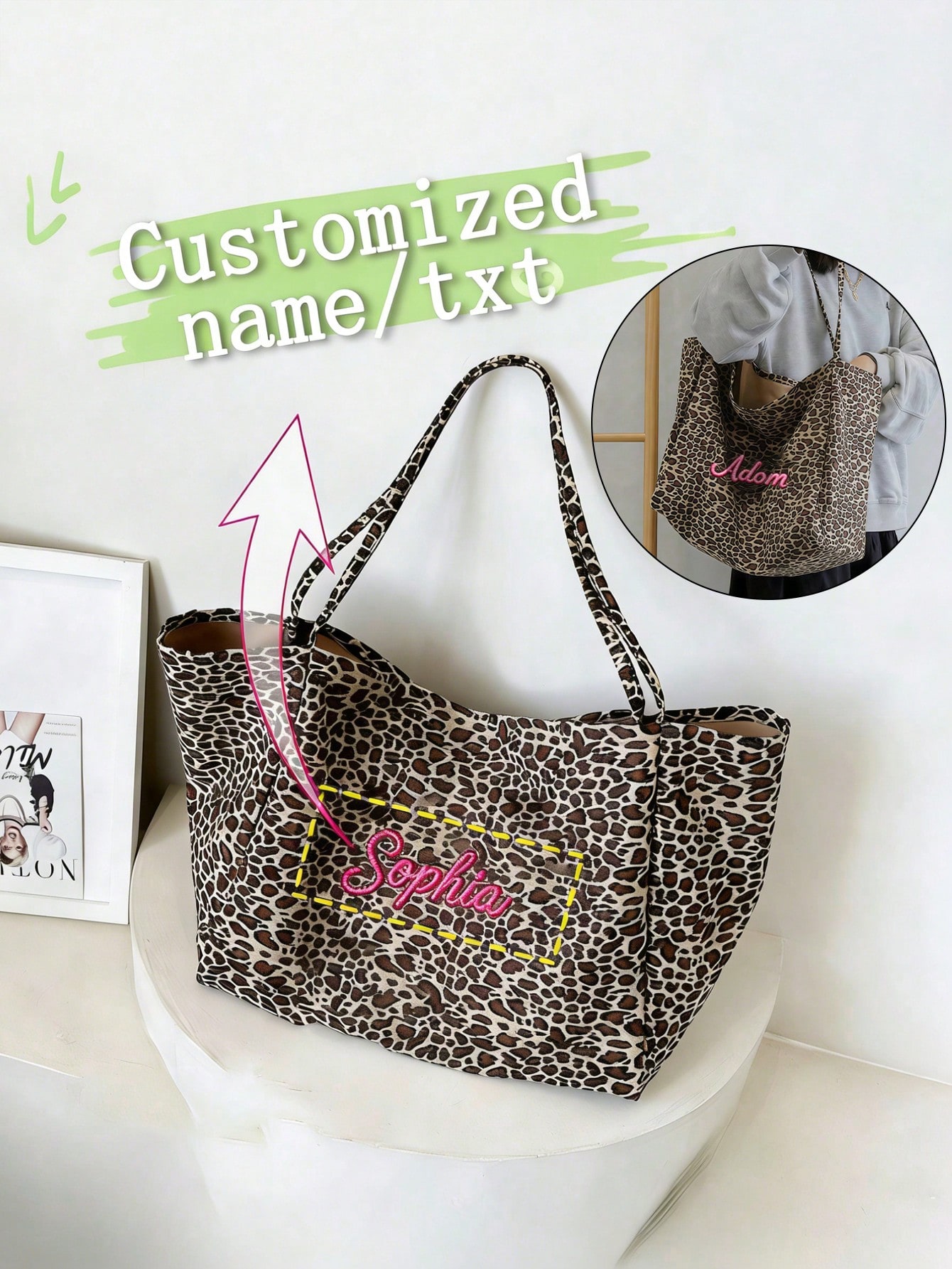 Bolso de mano con estampado de - Embroidery Names reseña y precio