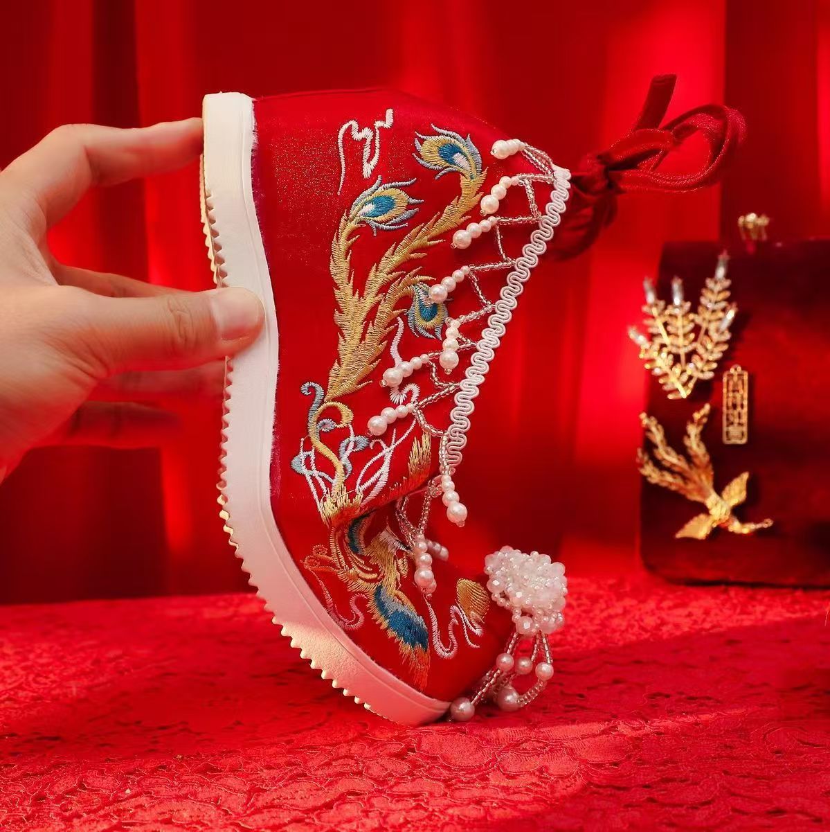 Nuevos zapatos de boda bordado - Embroidery Red reseña y precio