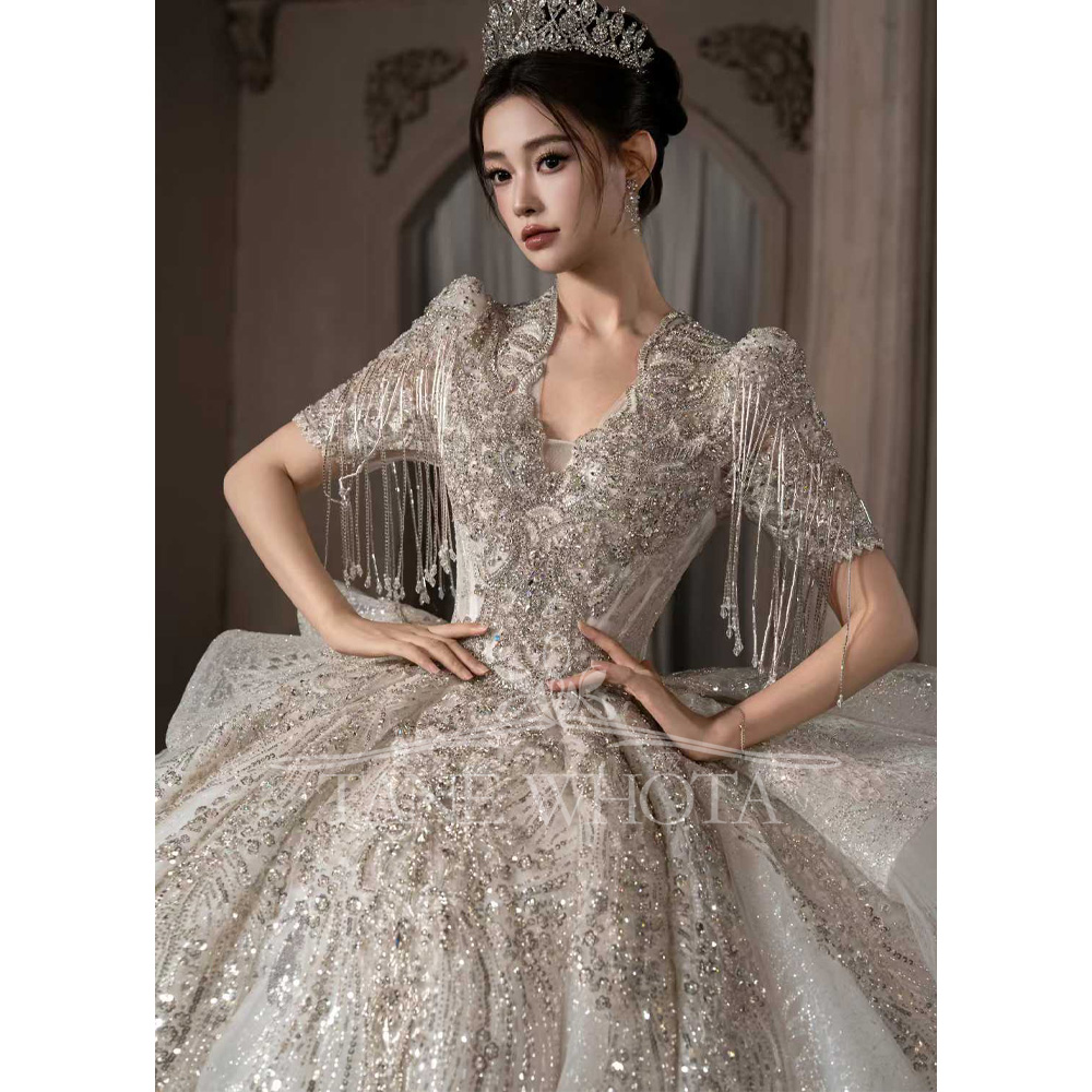 Vestido de Novia de Lujo con E - Embroidery Organza reseña y precio