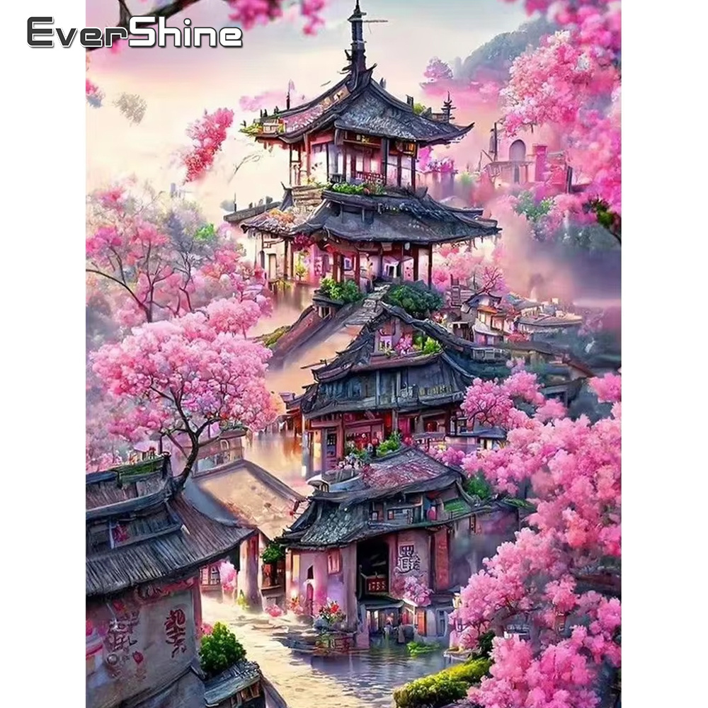 Momoart-pintura de paisaje de  - Embroidery Kit Set reseña y precio
