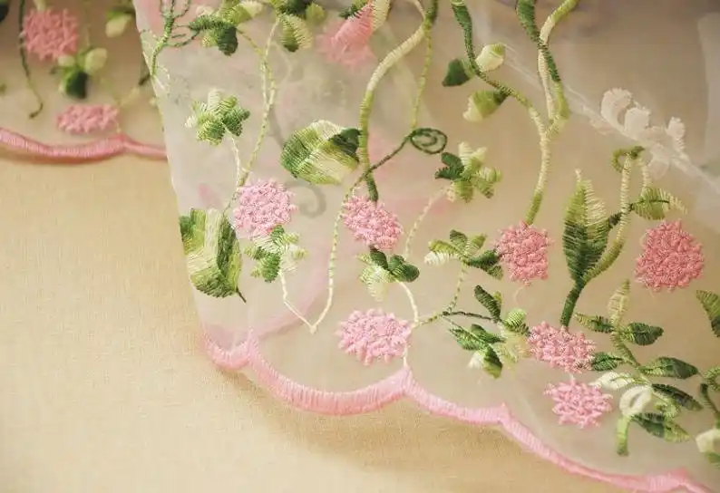 Hermosa tela de encaje de Orga - Embroidery Organza reseña y precio
