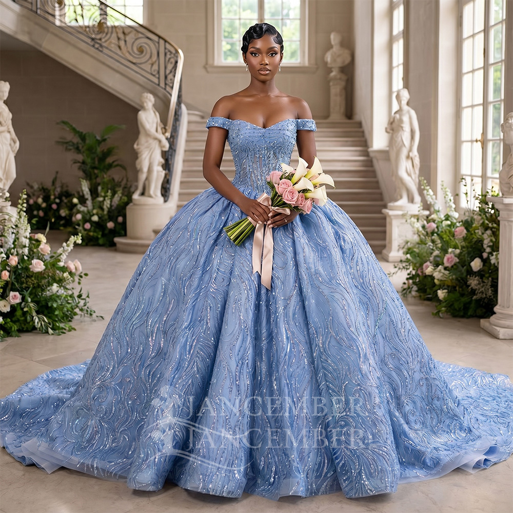 Vestido de Quinceañera Azul Pe - Embroidery Organza reseña y precio
